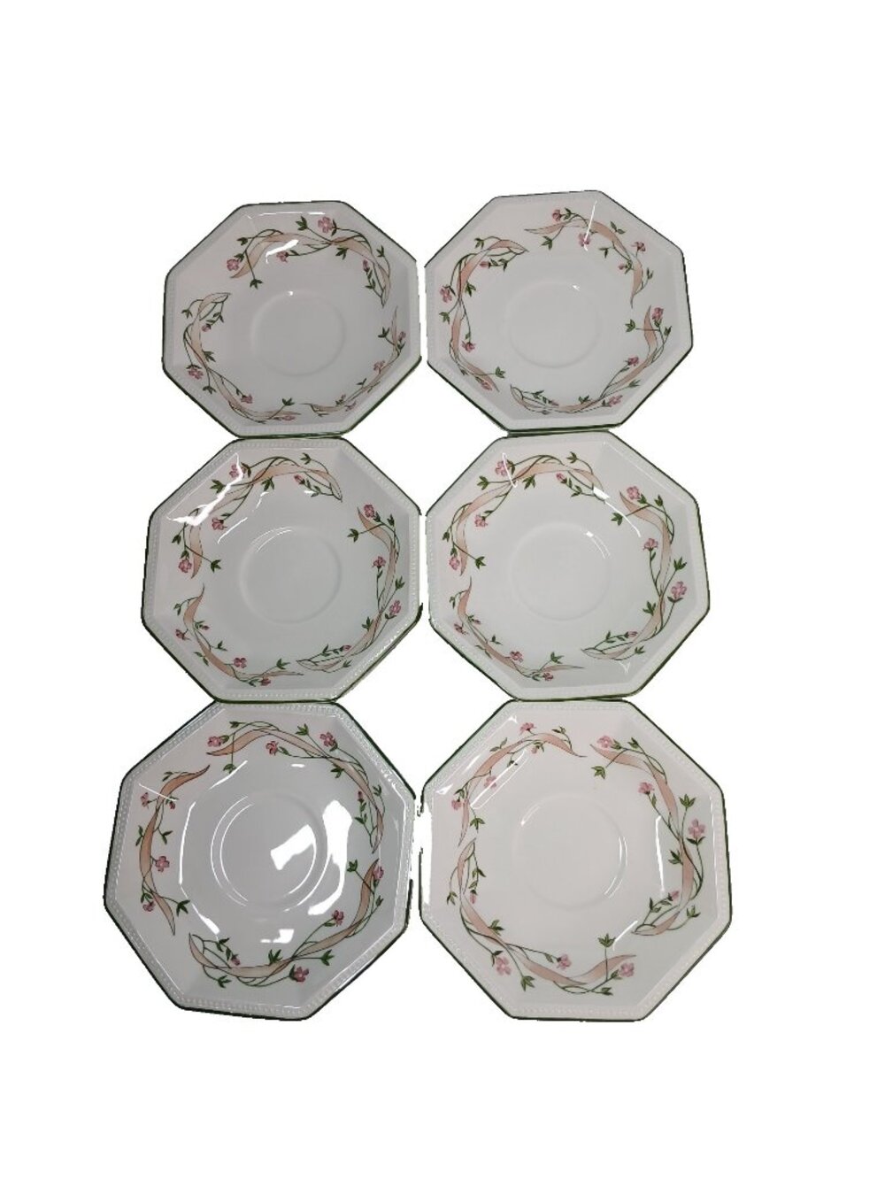 6 Vintage Eternal Beau By Johnson Brothers 5 1/2" Saucers Only NO Footed Cup